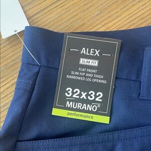 Murano Alex Flat Front Men’s Navy Pants